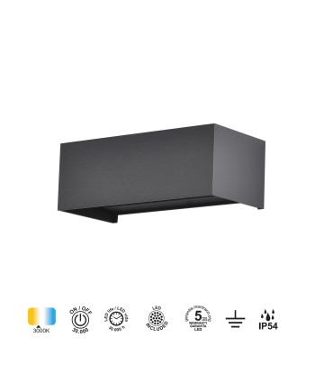 DAVOS * APLIQUE EXTERIOR LED* 4*6W 3000K GRIS OSCURO